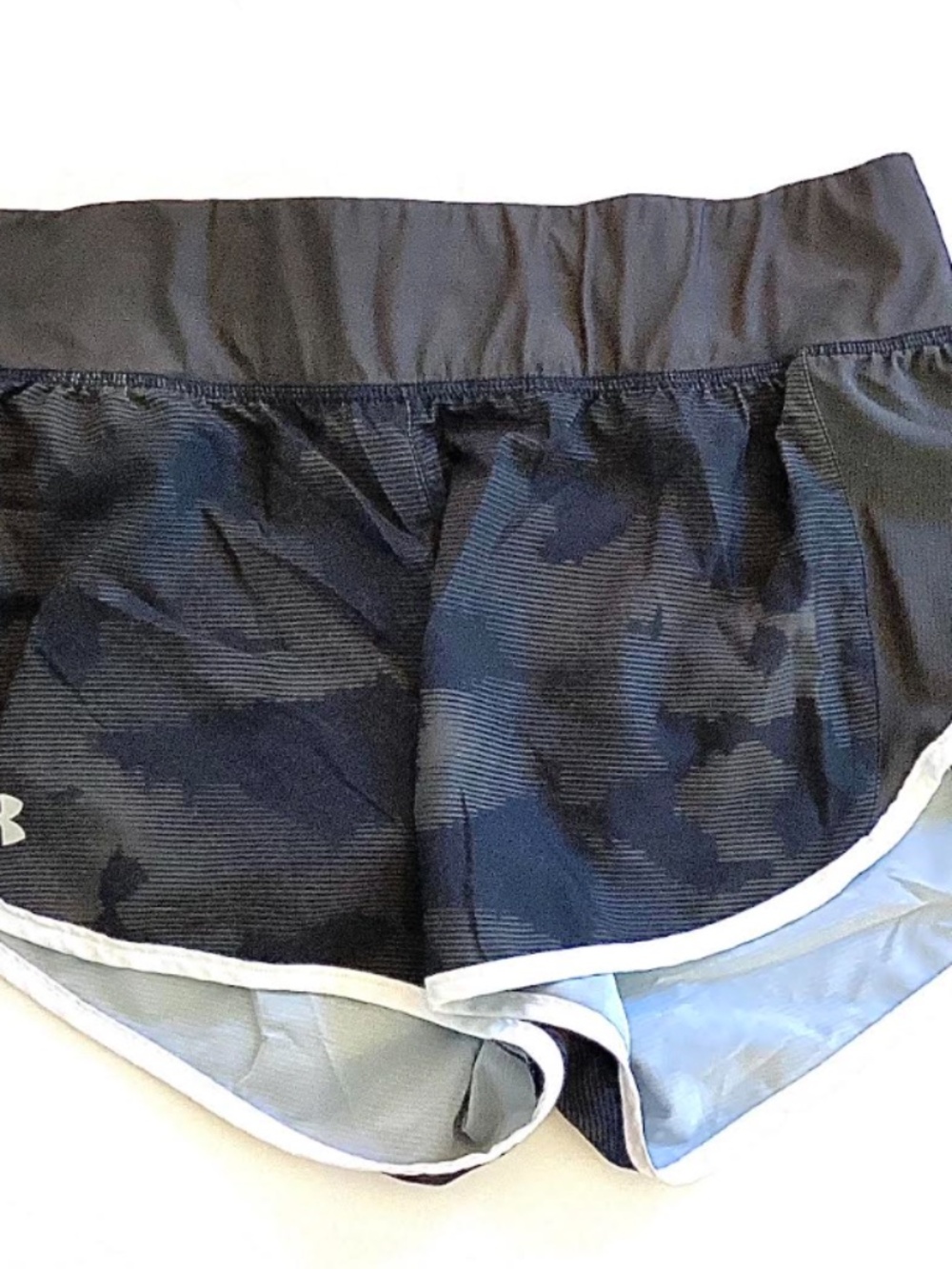 Under Armour Womens Black and Gray Shorts with Zip Pocket, M